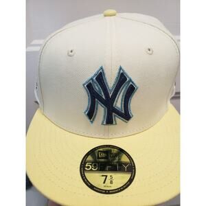 New York Yankees 1996 World Series Hat Size 7 5/8 Cream Yellow 59Fifty New Era